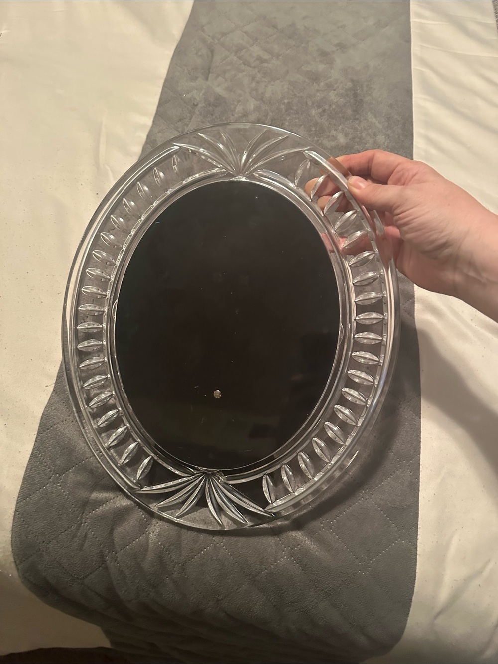 Waterford Clear Oval Decorative crystal picture frame made in Ireland